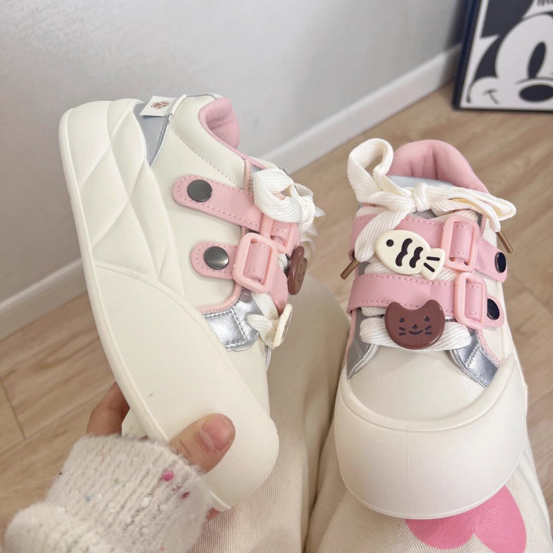 Women's fashionable casual sneakers with colorful animal appliqués Mune Fashion