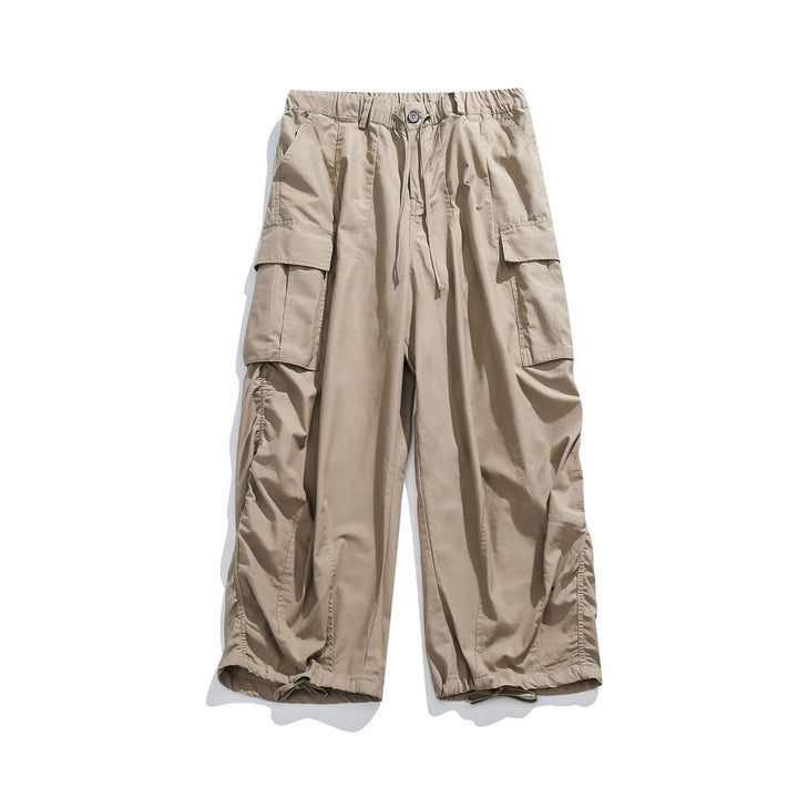 Ladies Wide Cargo Culotte with elastic drawstring waistband and hem cord Mune Fashion