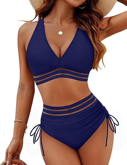Women's bikini set with adjustable waistband and sporty V-neck Mune Fashion
