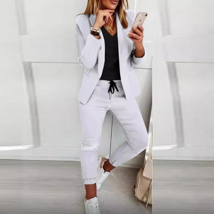 Women Elegant Two-Piece Blazer Jogging Suit Mune Fashion