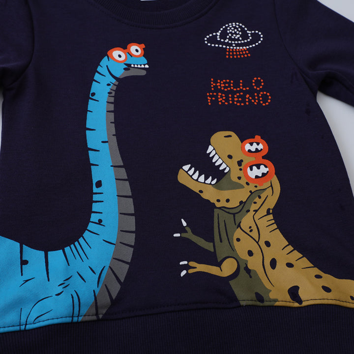 Boys sweatshirt with funny dinosaur and space design Mune Fashion