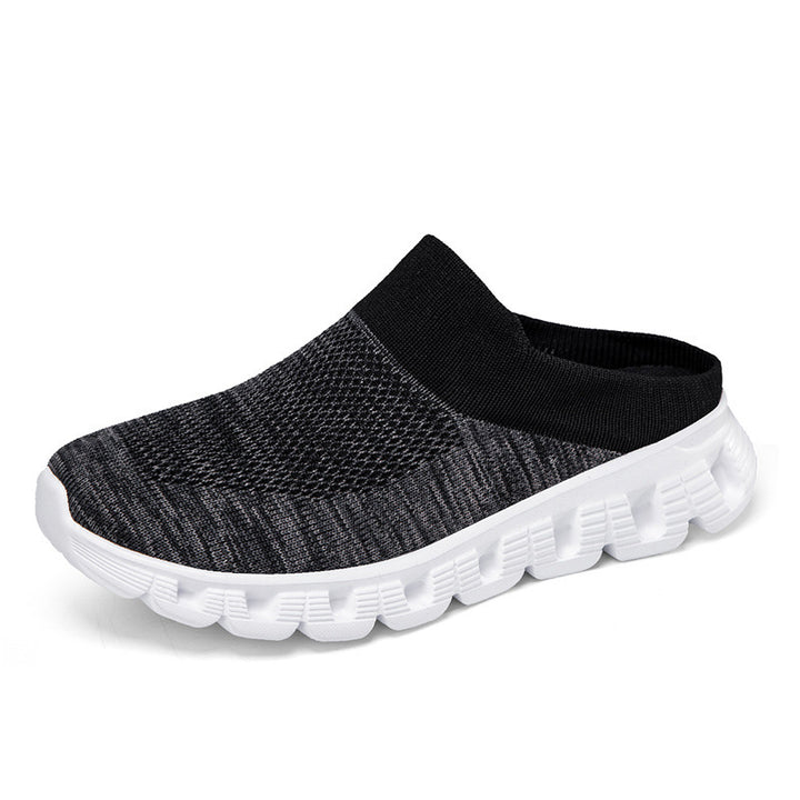 Unisex nan lighter travel slip-on mule with perforated air chamber sole and sock-like knitted shaft Mune Fashion