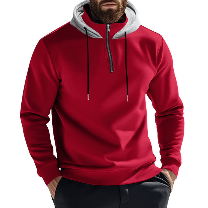 Men's half-zip hoodie with contrasting hood, drawstring and slim silhouette Mune Fashion