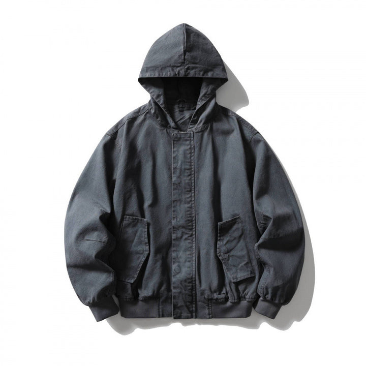 Unisex Boxy-Hoodie-Blouson jacket with concealed front and flap pockets Mune Fashion