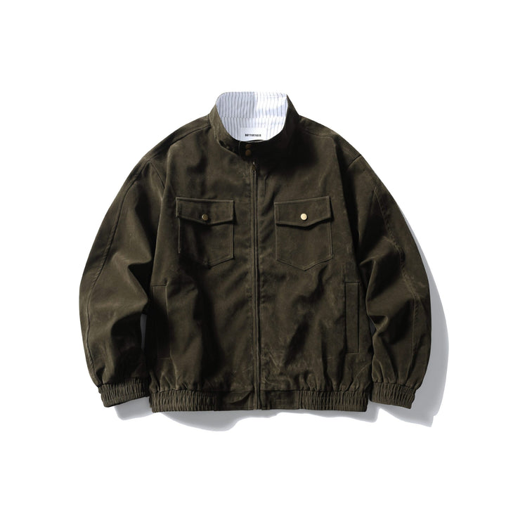 Men's Boxy Field Blouson made of sturdy canvas with high stand-up collar Mune Fashion