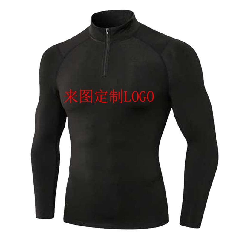 Men's tight-fitting compression shirt with short zipper and long sleeves Mune Fashion