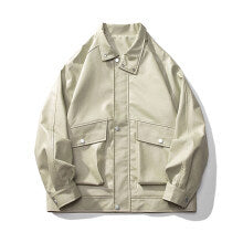 Men's lightweight overshirt field jacket made of cotton canvas with flap pockets and concealed zipper placket Mune Fashion