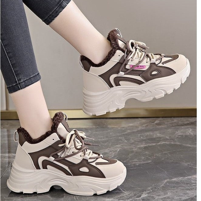 Women's Winter Sneakers with Warm Lining and Non-Slip Sole Mune Fashion