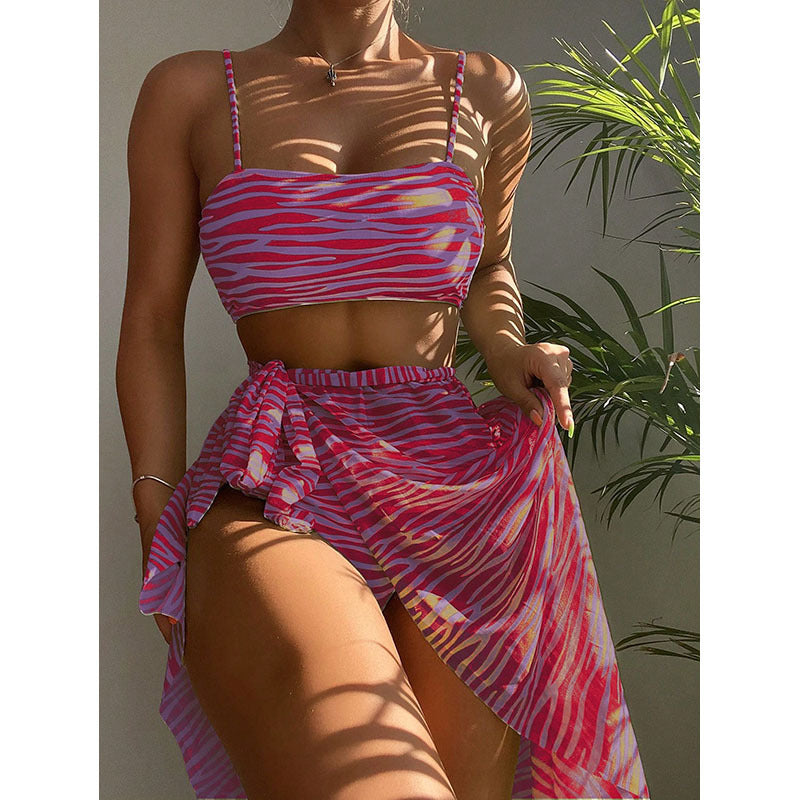 Women's bikini set with fashionable wrap skirt Mune Fashion