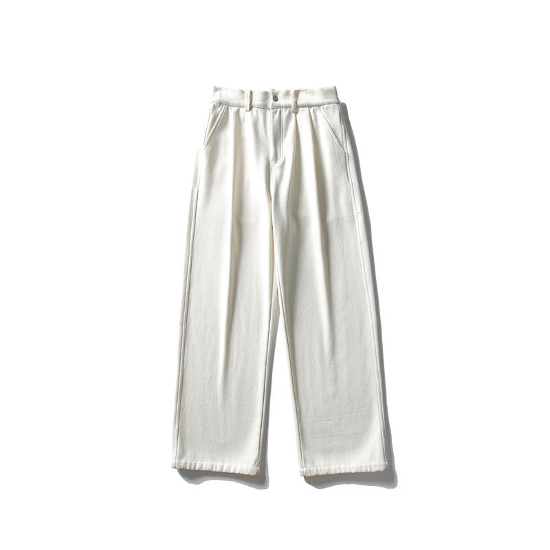 Ladies high-waisted wide pleated trousers with straight leg and side pockets Mune Fashion