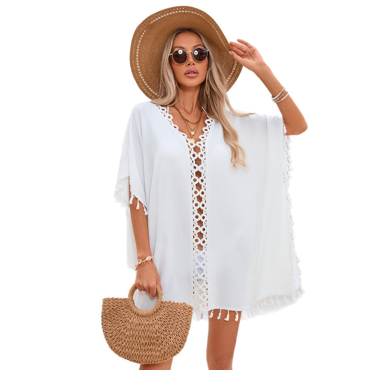 Women's casual beach cover-up with crochet accents Mune Fashion
