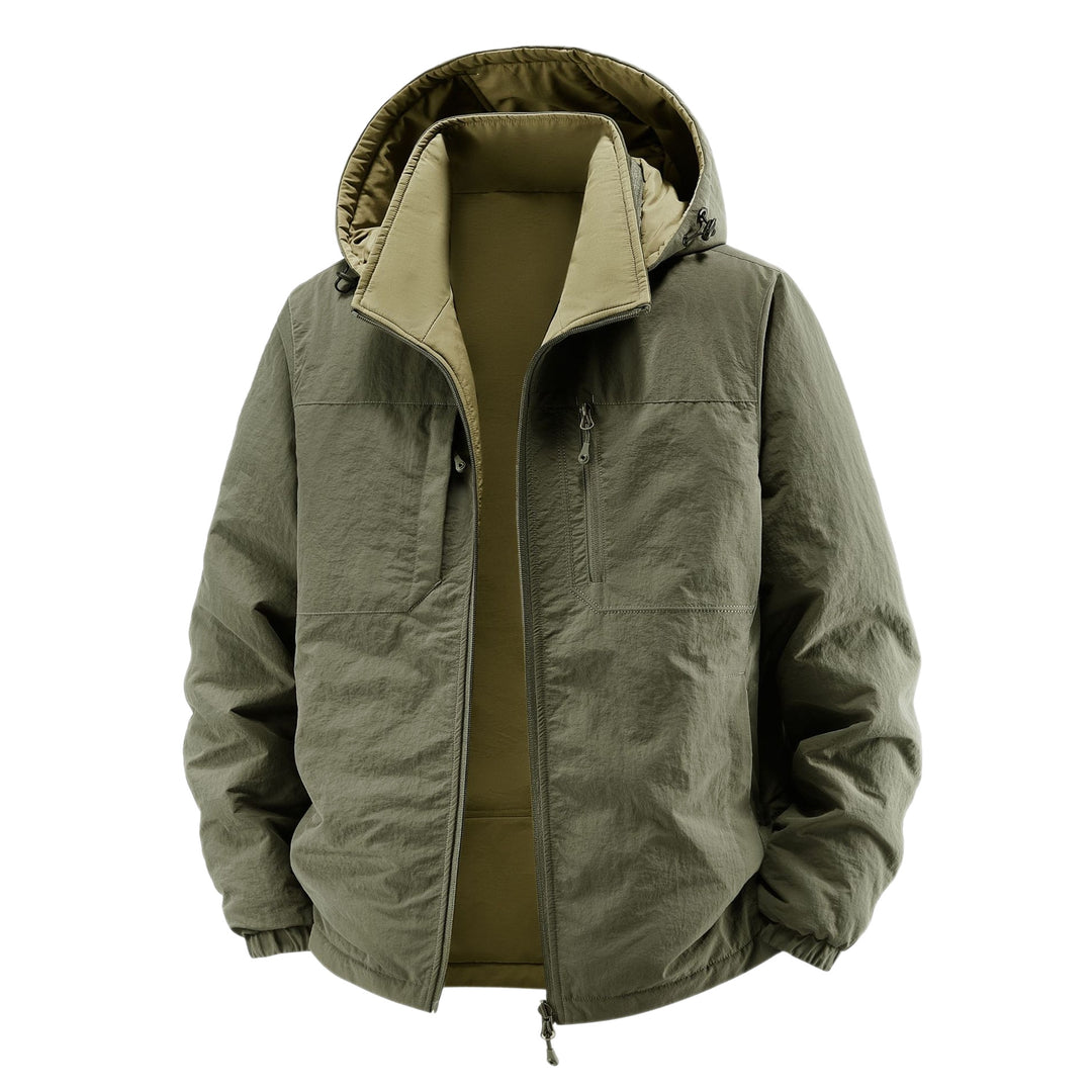 Men's thermo field jacket with fleece lining, hood and front pockets Mune Fashion