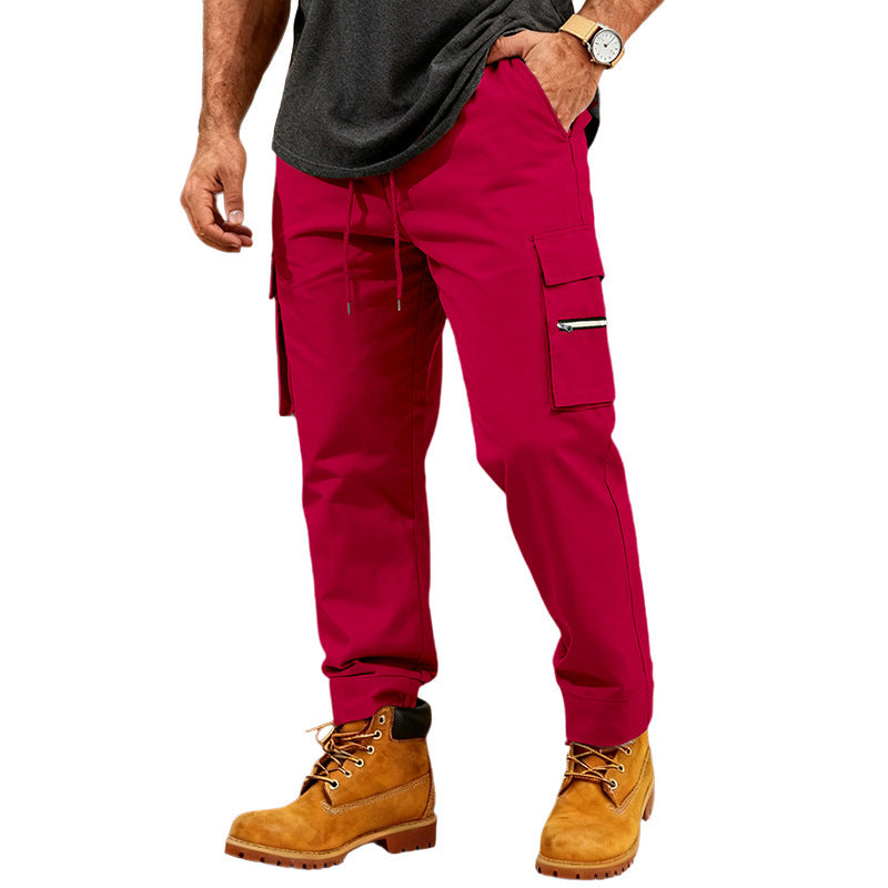 Men's Functional Cargo Jogging Pants with Drawstring, Zipper Pocket and Cuffs Mune Fashion