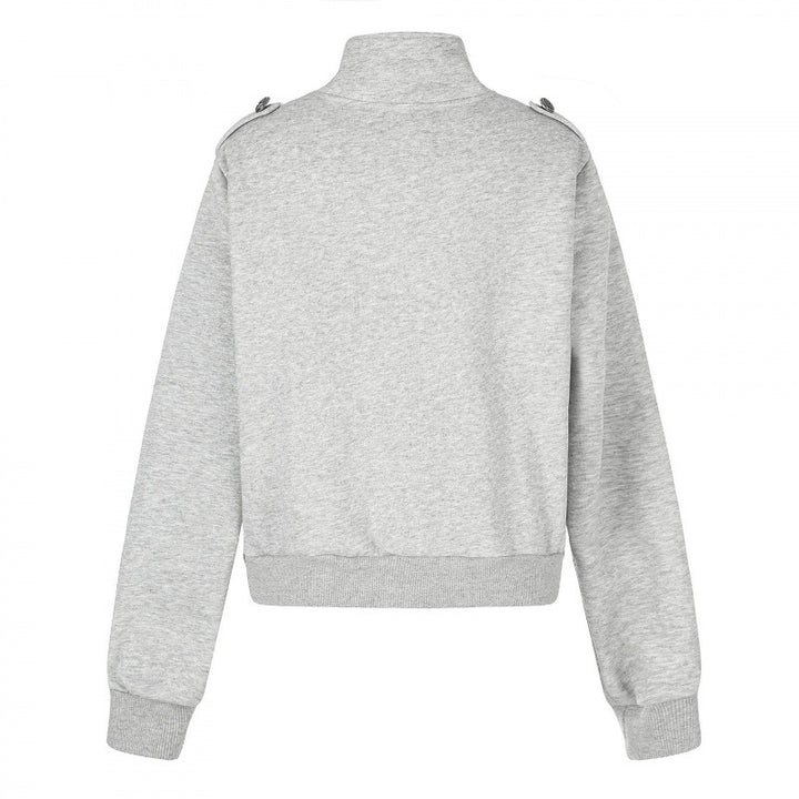 Unisex Sweat Jacket in Military Look with Double Button Placket Mune Fashion
