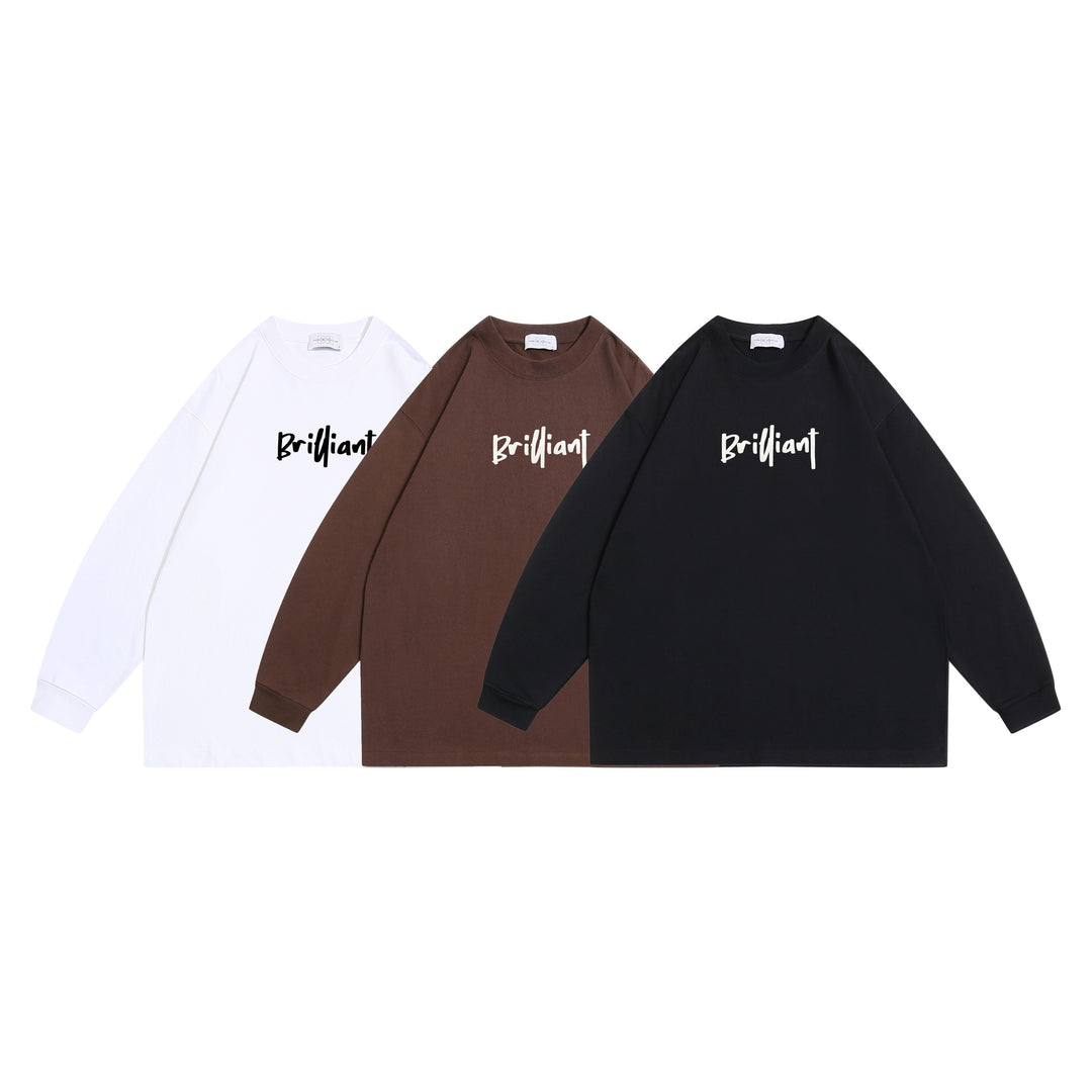 Unisex Oversized Sweatshirt with Front Print 'Brilliant', Raglan Sleeves and Ribbed Crew Neck Mune Fashion