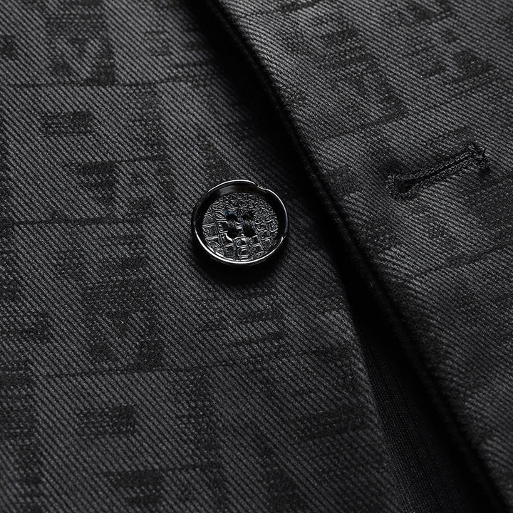 Men's blazer made of textured jacquard wool blend with two-button cut and patch pockets Mune Fashion