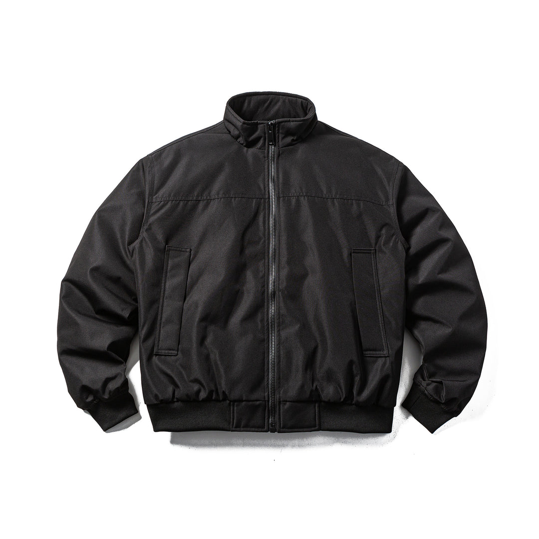 Men's Padded Bomber Jacket in Boxy Cut with High Stand-up Collar and Ribbed Hem Mune Fashion