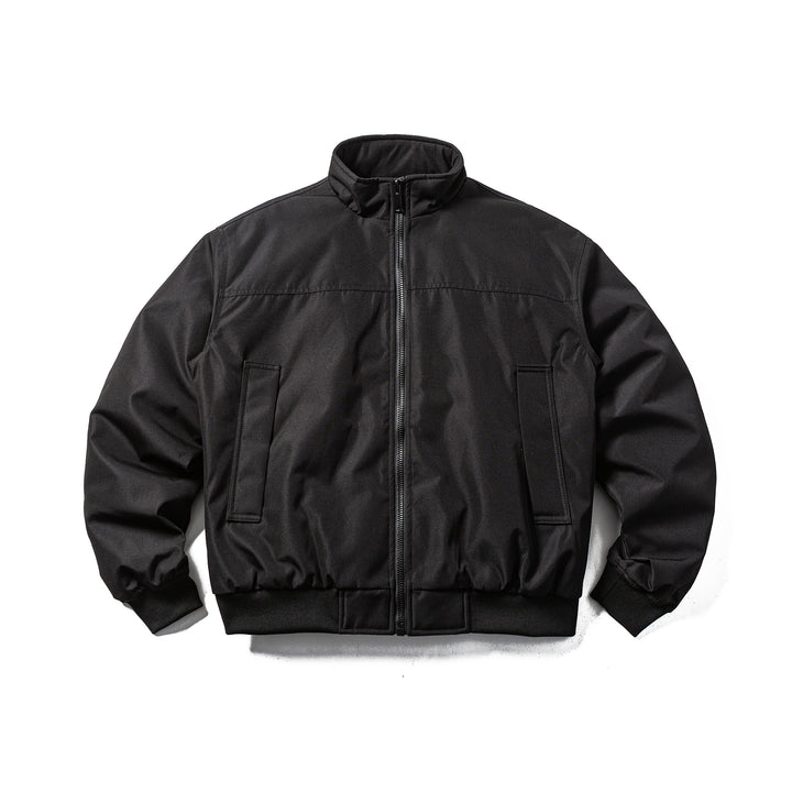 Men's Padded Bomber Jacket in Boxy Cut with High Stand-up Collar and Ribbed Hem Mune Fashion