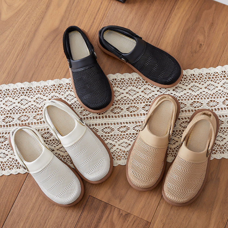 Women’s breathable mesh fabric clog slippers with elastic heel strap and cushioning EVA sole Mune Fashion