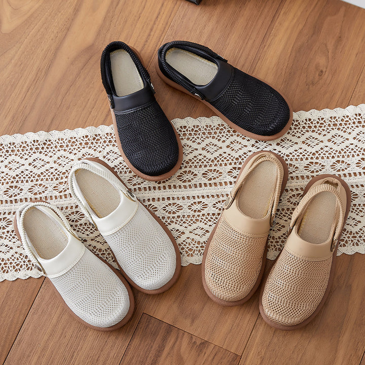 Women’s breathable mesh fabric clog slippers with elastic heel strap and cushioning EVA sole Mune Fashion