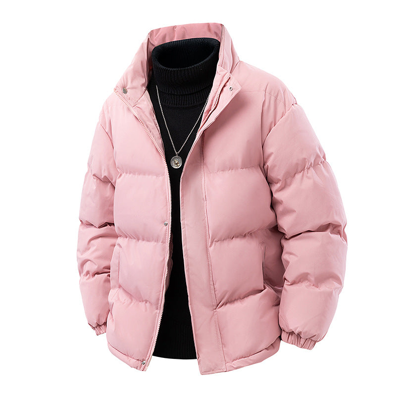 Men's Padded Oversized Puffer Jacket with Water-Repellent Shell, High Stand Collar and Concealed Zipper Mune Fashion