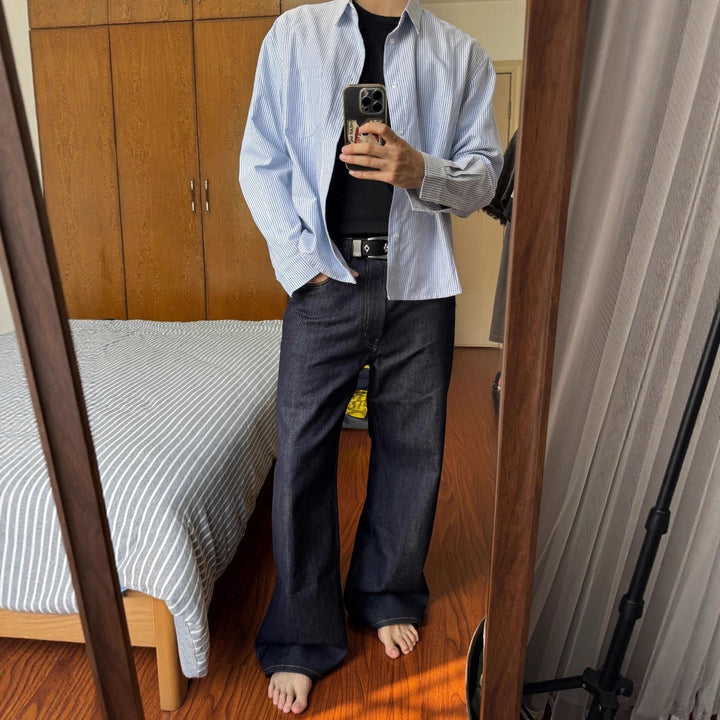 Men Wide-Cut Denim Jeans Mune Fashion