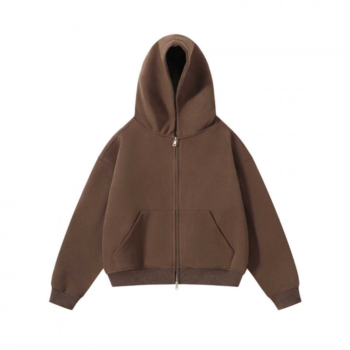 Unisex Oversize Hooded Zip Jacket made of heavy sweat quality with two-way zipper and kangaroo pocket Mune Fashion