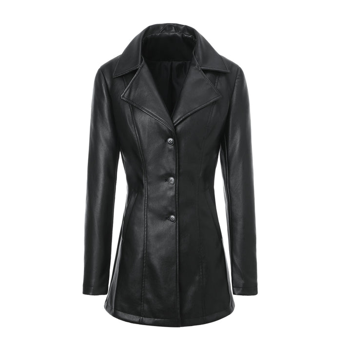 Women's Elegant Slim-Fit Faux Leather Jacket Mune Fashion
