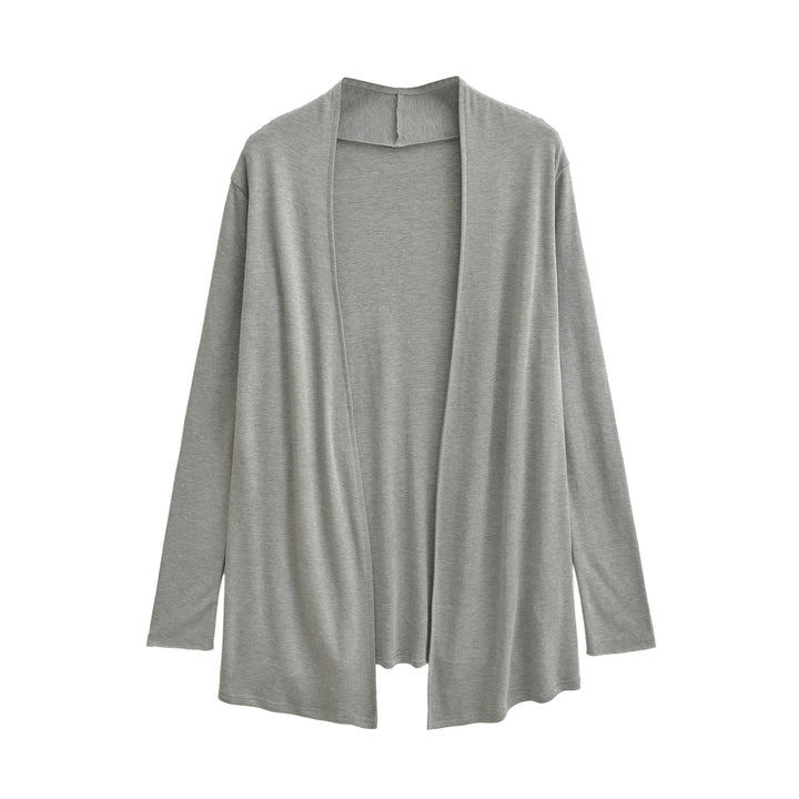 Women Open Flowing Jersey Cardigan with Waterfall Edge Mune Fashion