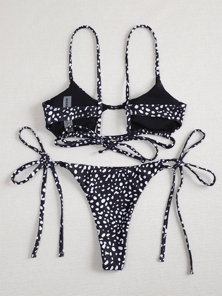 Women’s Triangle Bikini Set with Asymmetrical Cut and Playful Design Mune Fashion