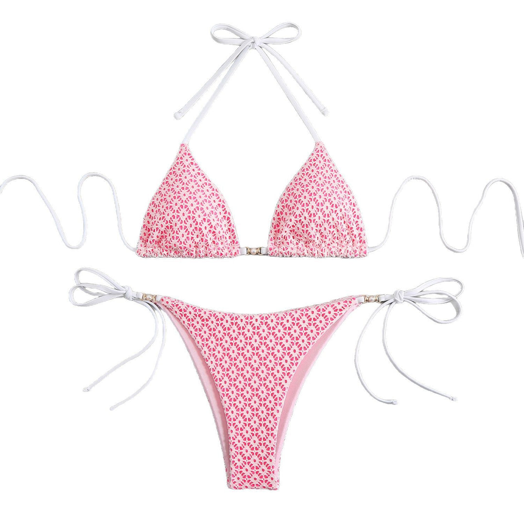 Women Triangle Bikini Set with Playful Ruffle Details Mune Fashion