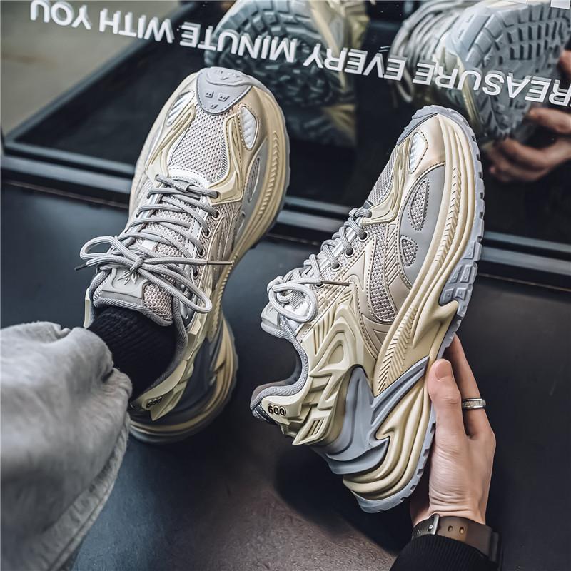 Men's Voluminous Running Sneakers with Thick Sole and Breathable Mesh Uppers Mune Fashion
