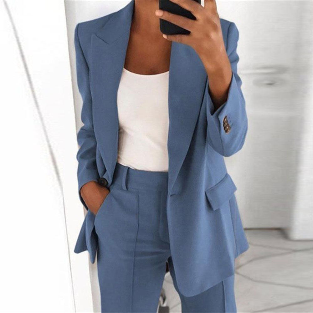 Women's nan Business Blazer Set with structured oversized silhouette, notched collar and pleated trousers Mune Fashion
