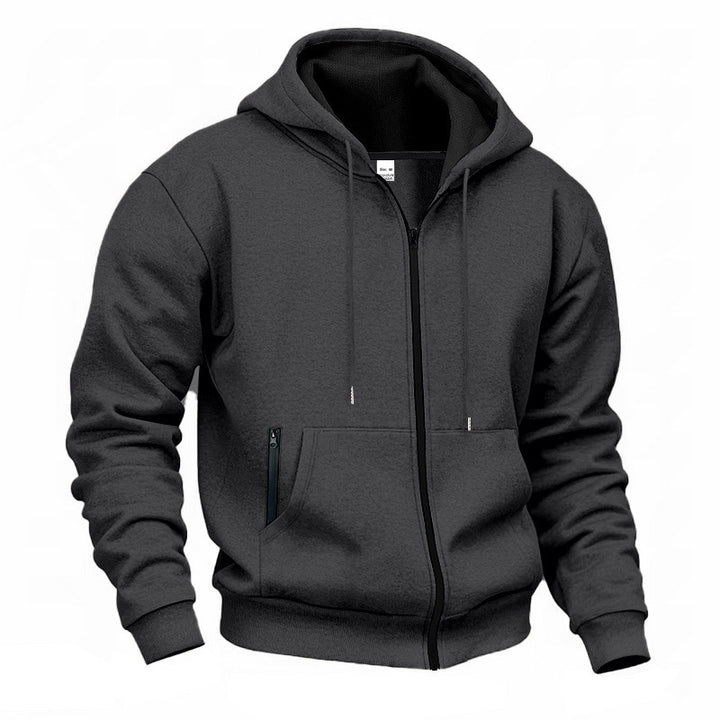 Men's hooded jacket with full zip and concealed zip pockets Mune Fashion