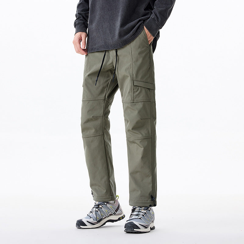 Men's Trekking Cargo Pants with Drawstring Waist, Pre-shaped Knee Panels and Adjustable Hem Mune Fashion