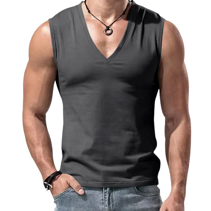 Men's form-fitting sleeveless V-neck muscle shirt Mune Fashion