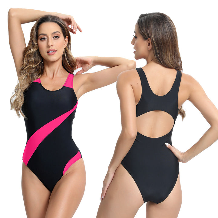 Women's Sporty One-Piece Swimsuit with Back Cutout Mune Fashion