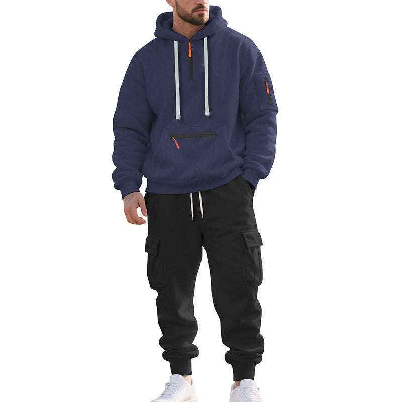 Men's Two-Piece Performance Tracksuit with Hooded Hoodie, Water-Repellent Zippers and Cargo Jogger Mune Fashion
