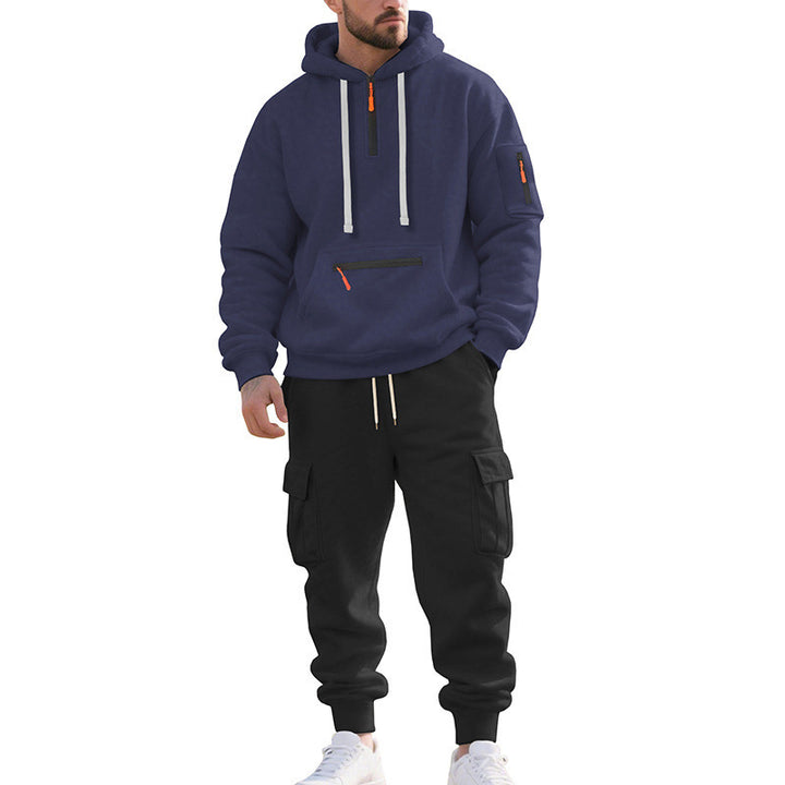 Men's Two-Piece Performance Tracksuit with Hooded Hoodie, Water-Repellent Zippers and Cargo Jogger Mune Fashion
