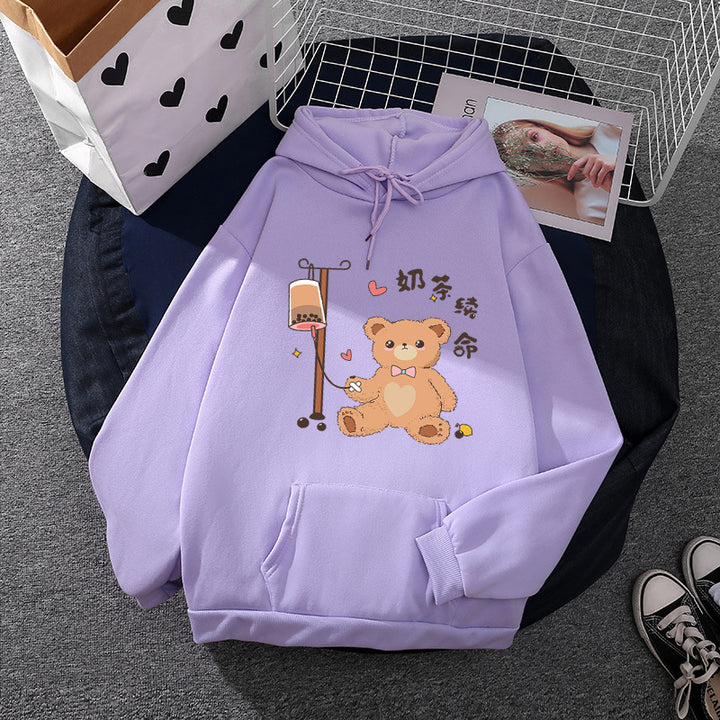 Women’s hoodie with minimalist graphic, loose oversized fit and kangaroo pocket Mune Fashion