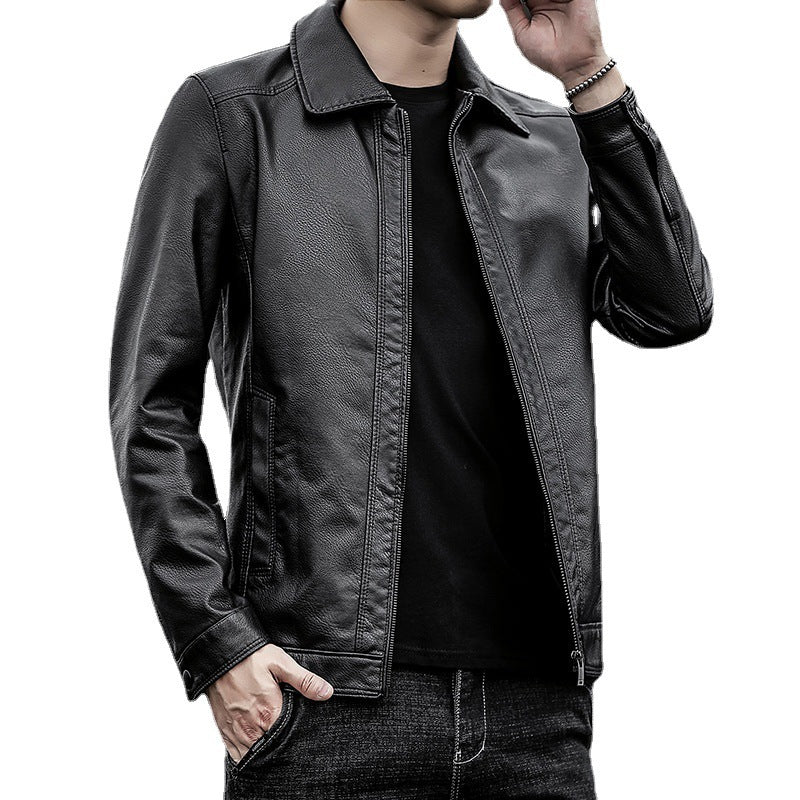 Men Casual Faux Leather Jacket Mune Fashion