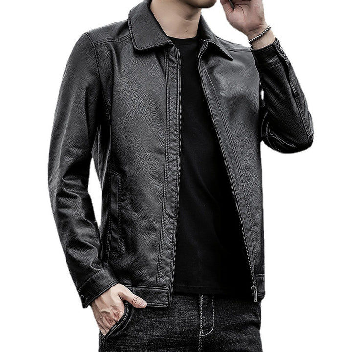 Men Casual Faux Leather Jacket Mune Fashion