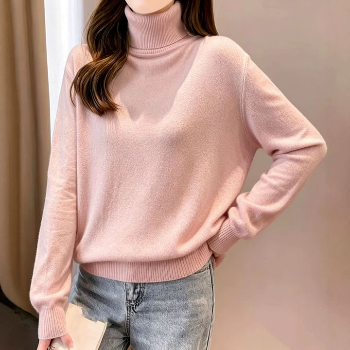 Women's turtleneck sweater with dropped fit and ribbed cuffs Mune Fashion