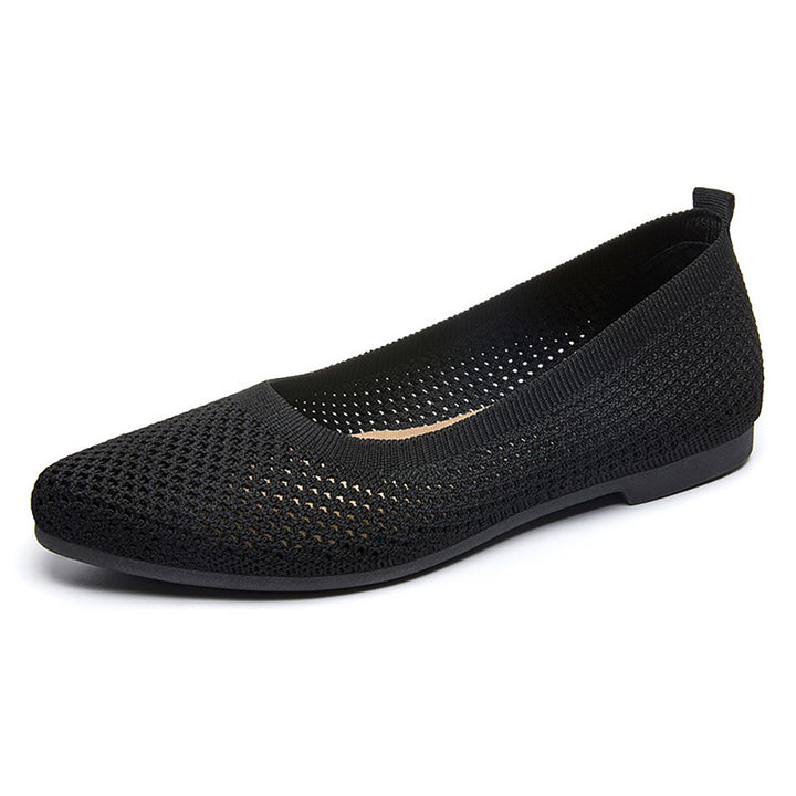 Ladies' breathable knitted ballerina slippers with flexible non-slip EVA sole Mune Fashion