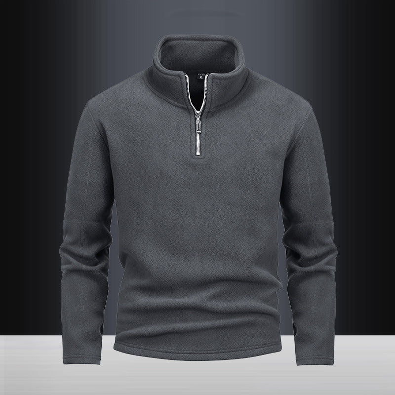 Men's Nano Fleece Half-Zip Pullover with Stand-Up Collar and Fluffy Microfleece Quality Mune Fashion