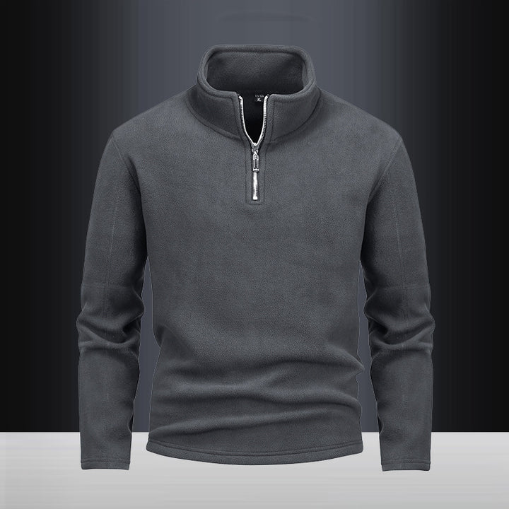 Men's Nano Fleece Half-Zip Pullover with Stand-Up Collar and Fluffy Microfleece Quality Mune Fashion