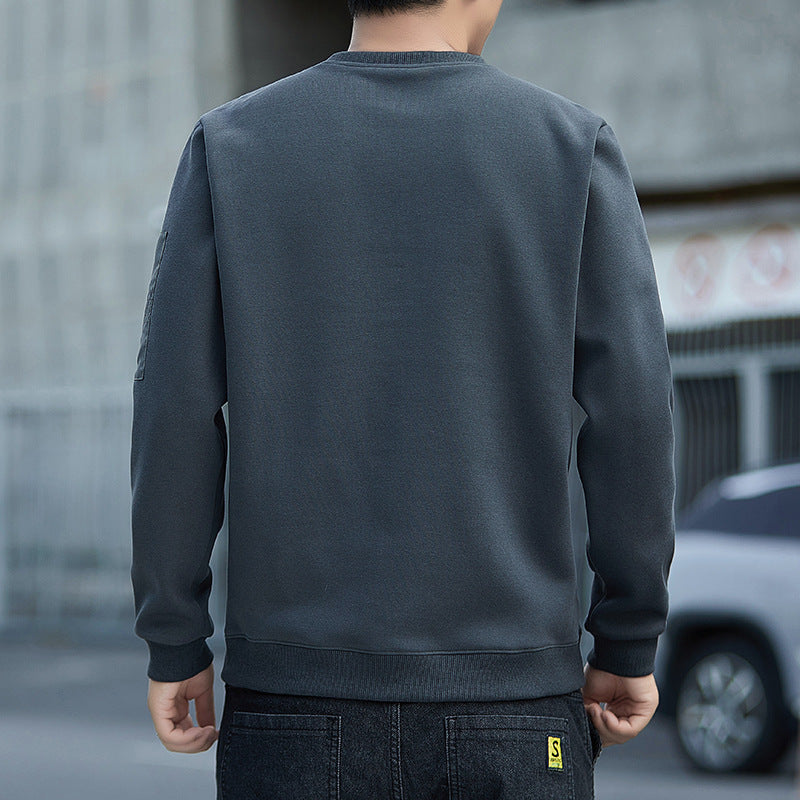 Men's Minimalist Sweatshirt with Raglan Sleeves and Zipper Arm Pocket Mune Fashion