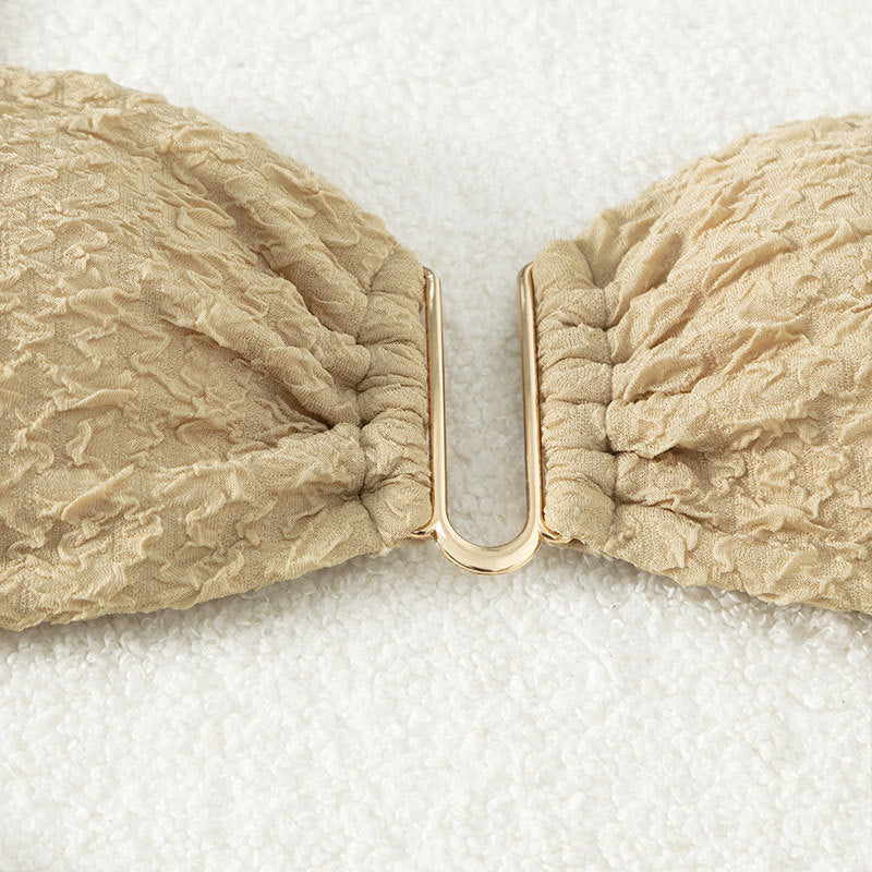 Women's Triangle Bikini with refined ruffle details and gold accents Mune Fashion