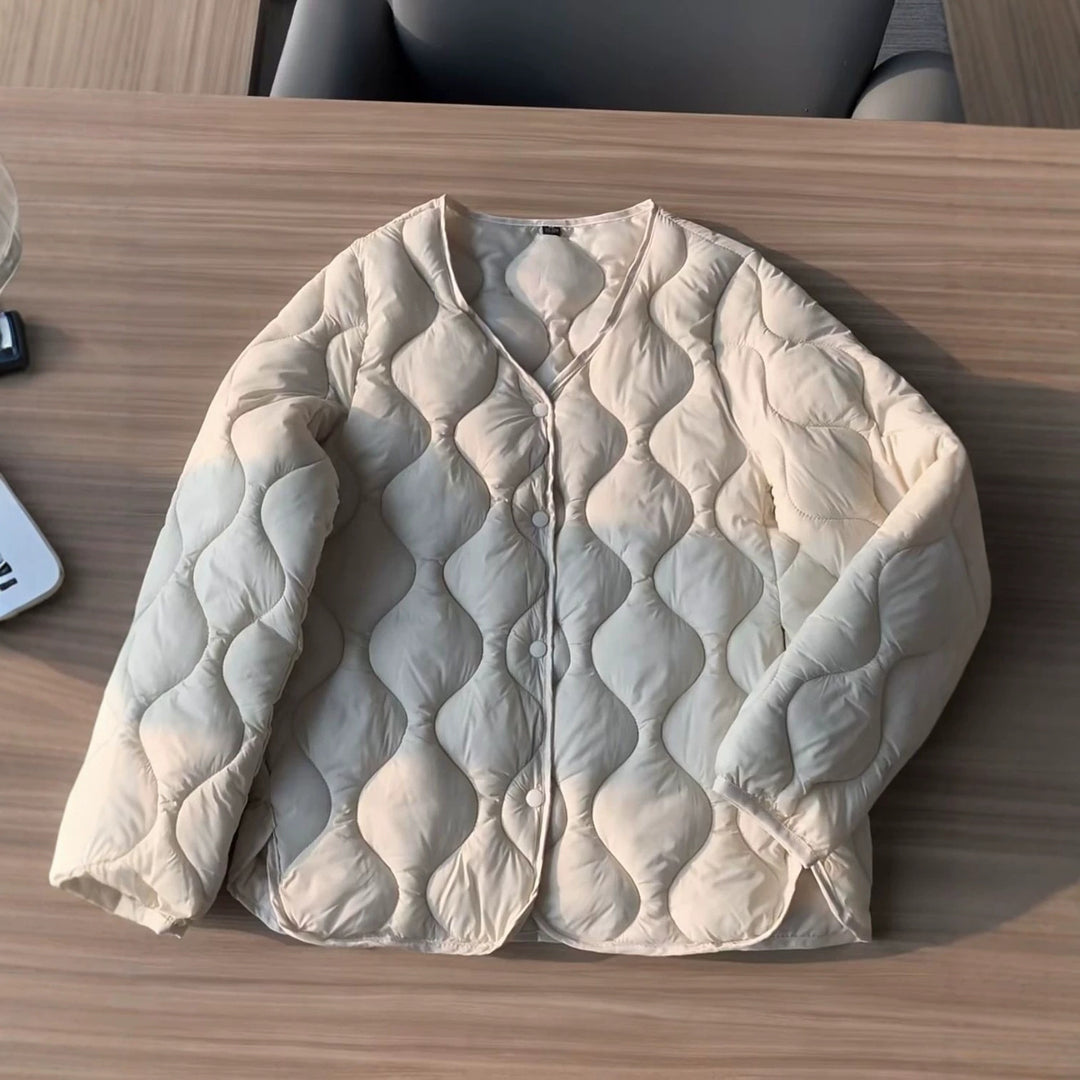 Women Long Quilted Jacket Mune Fashion
