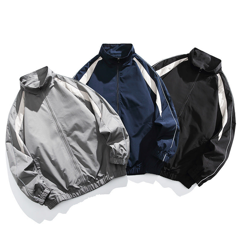 Men's sporty transitional jacket with high collar and elastic waist Mune Fashion